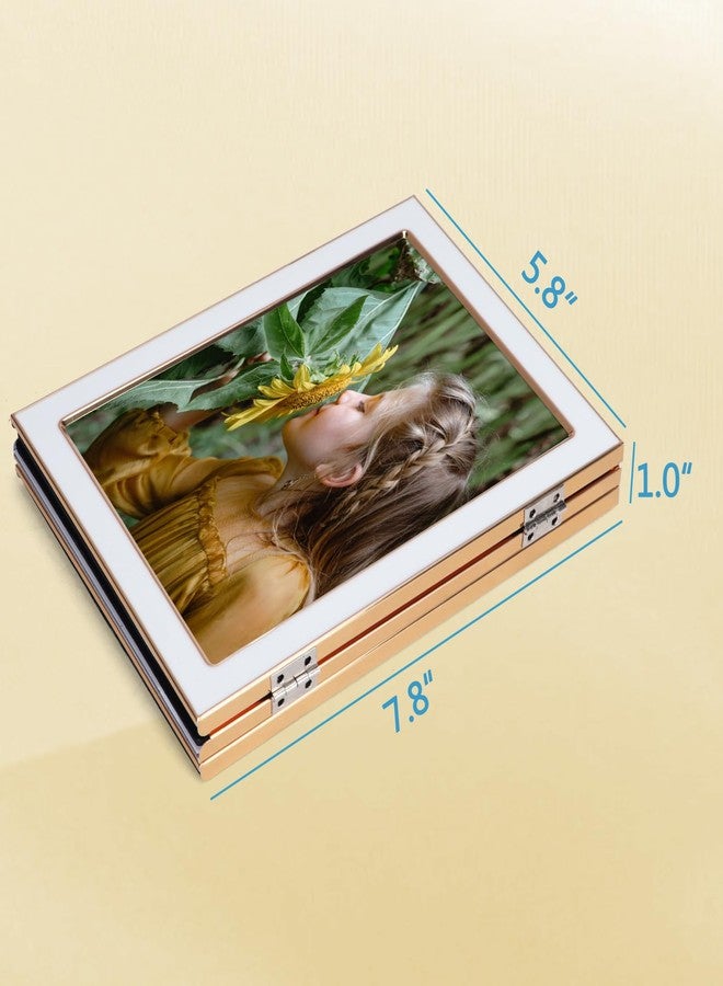 Lavezee إطار صور ثلاثي الطي من لافيزي، مقاس 5×7 بوصة، إطارات بيضاء عمودية بمفصلات، مصممة لعرض ثلاث صور مقاس 5×7 بوصة لتزيين الجدران أو أسطح الطاولات. - Image 3